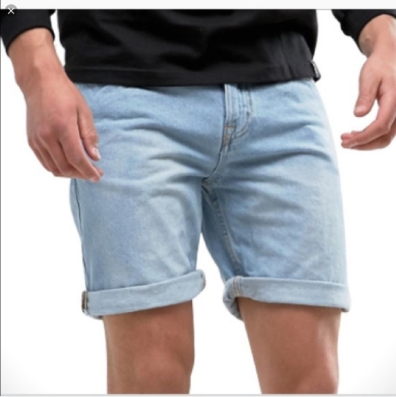 mens denim shorts h&m